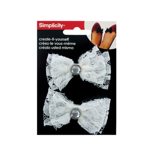 Simplicity 2 Pack Lace Bow W/Jewel Headband Accent