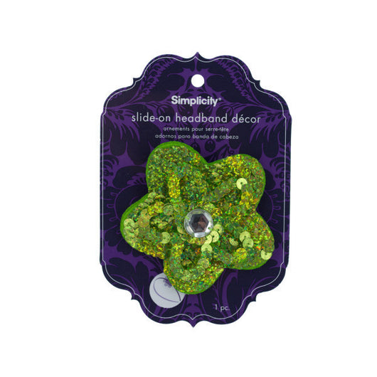 Simplicity Lime Green Sequin Flower Slide On Headband Accent