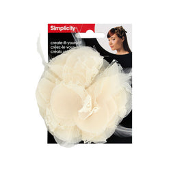 Simplicity Lace/Feather Flower Accent